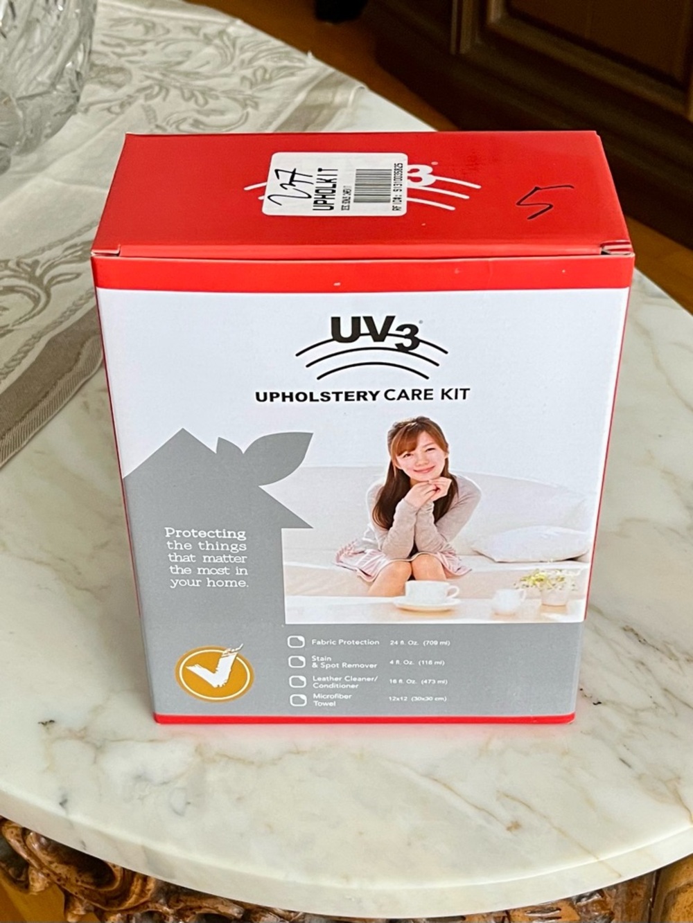 2 Brand New Boxes Of UV3 Upholstery Care Kits/Fabric Protection & Stain Remover